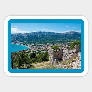 Baska Citadel Ruins, Krk Island, Croatia Sticker